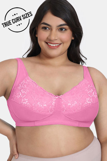Buy Zivame True Curv Single Layered Non Wired 3/4th Coverage Super Support Bra - Pink Cosmos